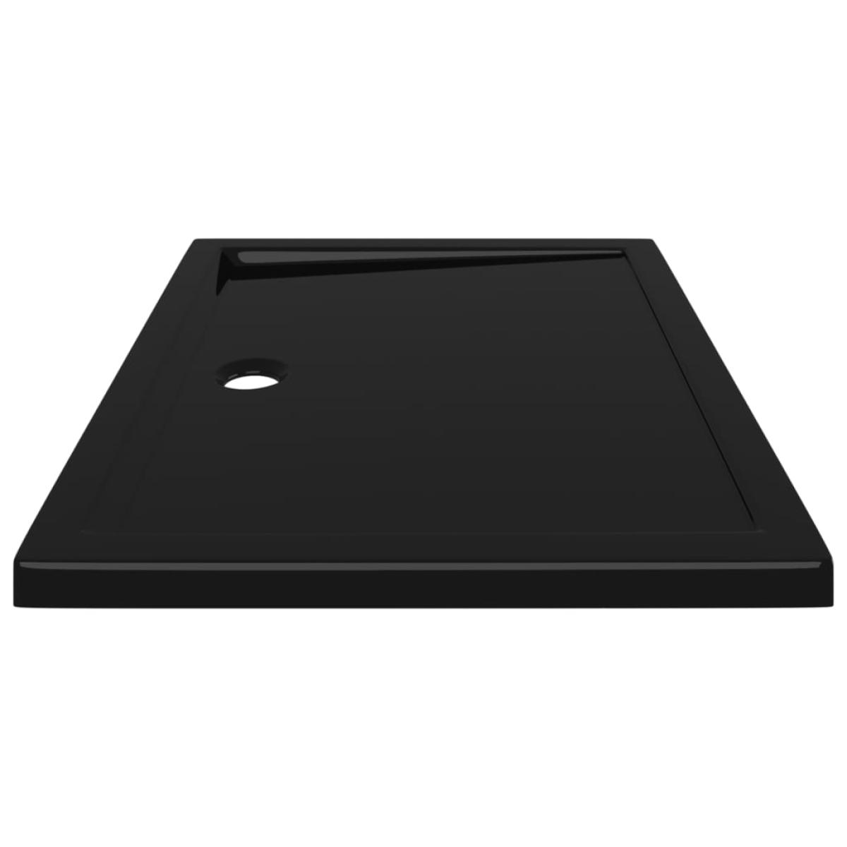 Plato de ducha rectangular negro ABS 70x90 cm