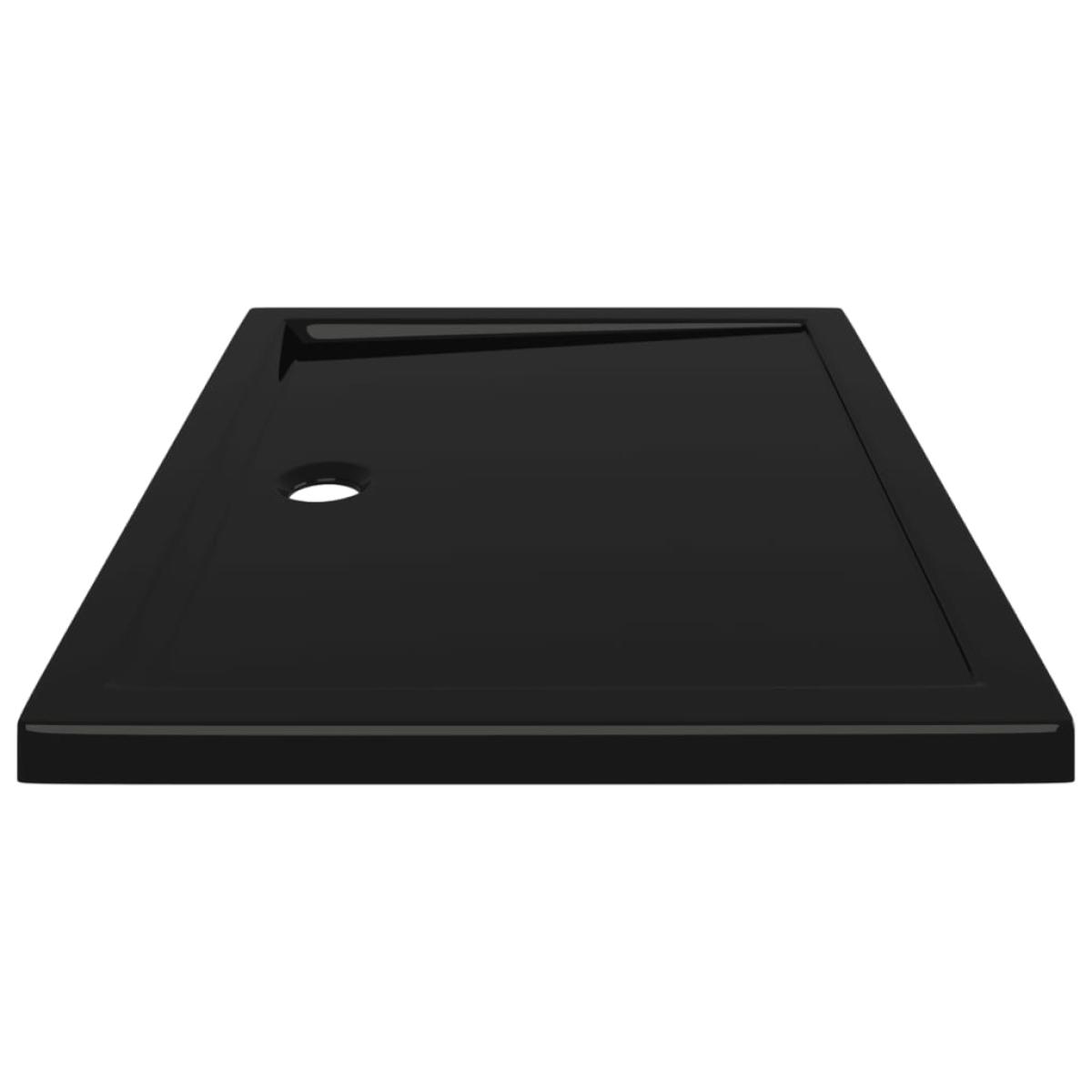 Plato de ducha rectangular negro ABS 80x100 cm