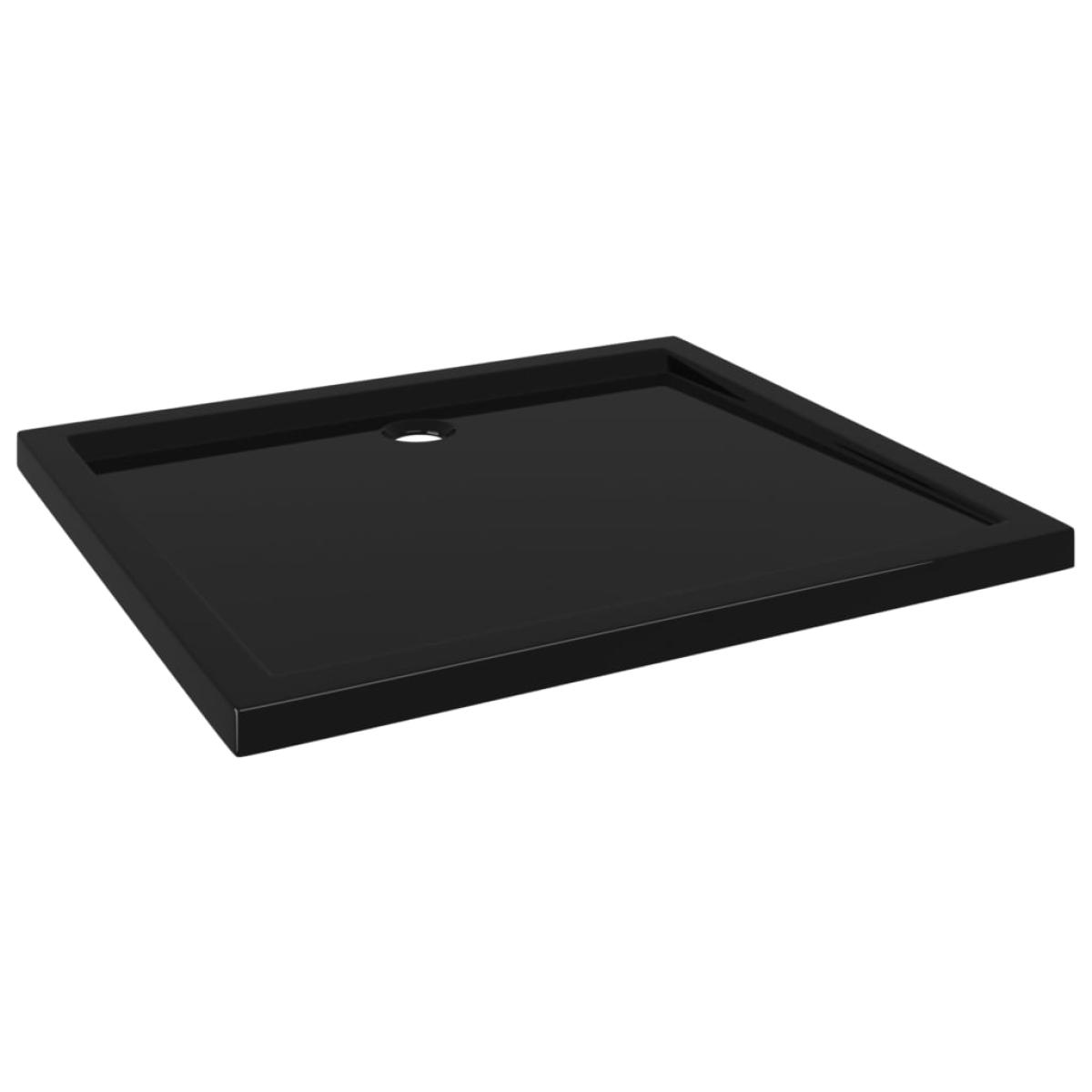 Plato de ducha rectangular negro ABS 80x90 cm