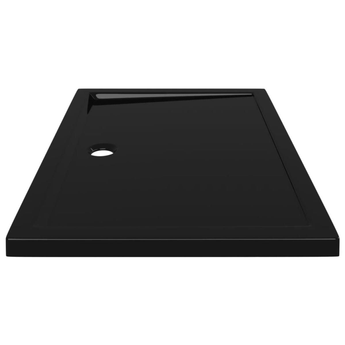 Plato de ducha rectangular negro ABS 80x110 cm