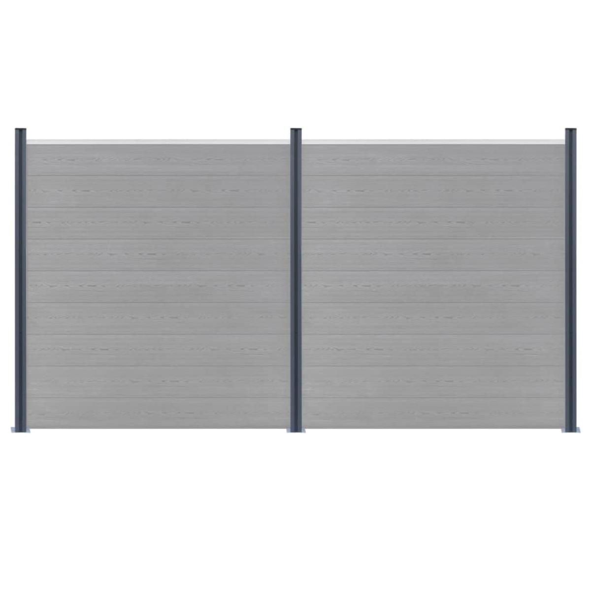 Postes de valla 3 unidades aluminio gris oscuro 185 cm