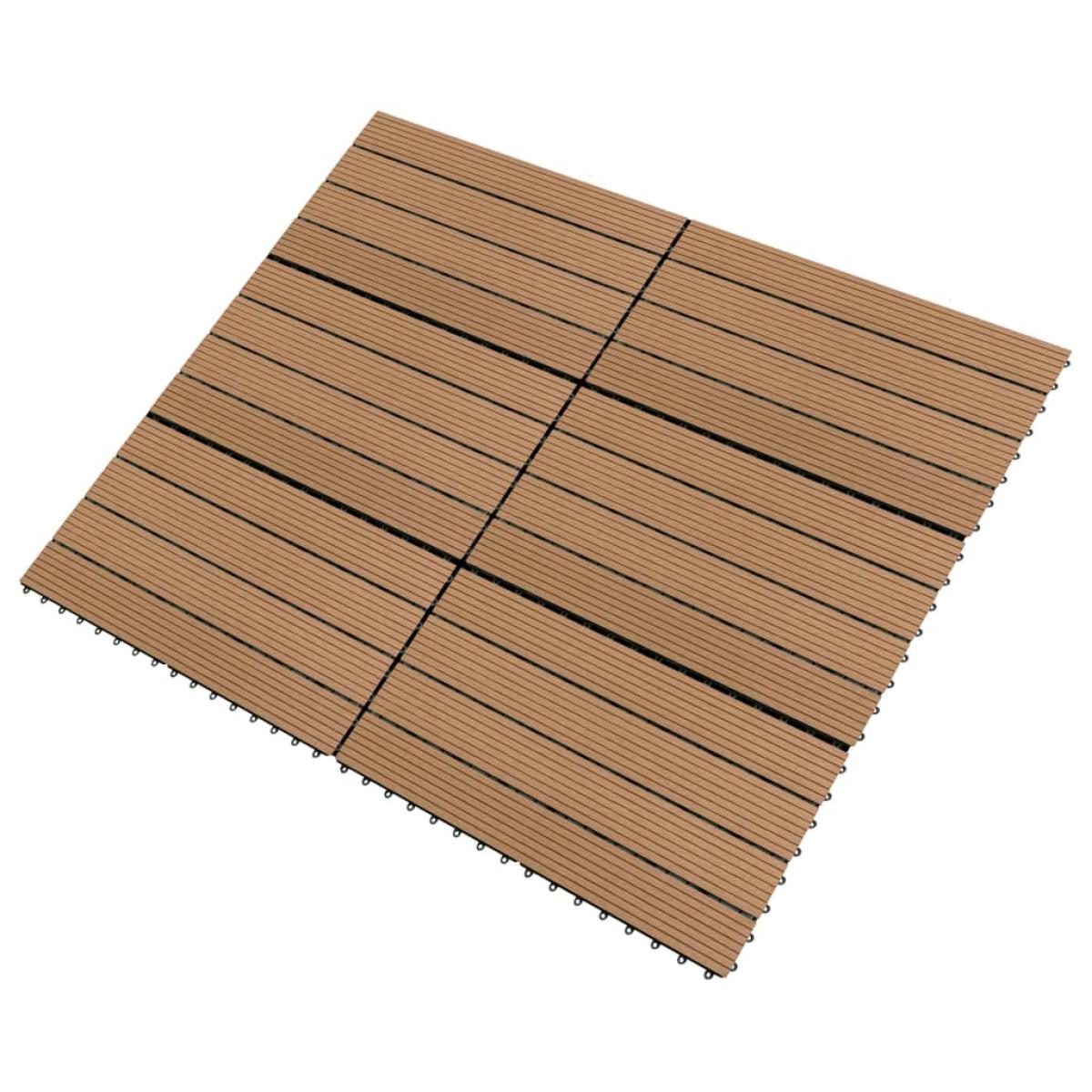 Baldosas de porche 6 uds WPC marrón 60x30 cm 1,08 m²