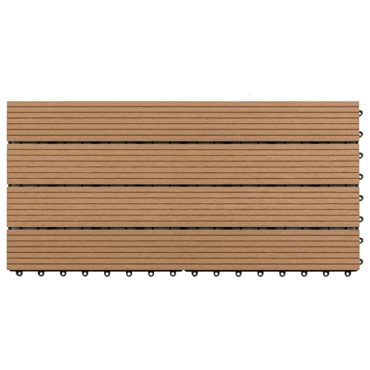 Baldosas de porche 6 uds WPC marrón 60x30 cm 1,08 m²