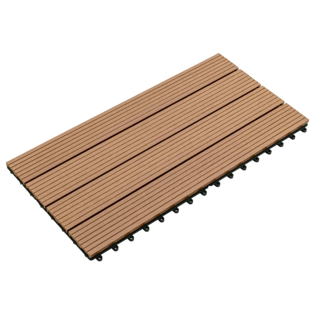 Baldosas de porche 6 uds WPC marrón 60x30 cm 1,08 m²