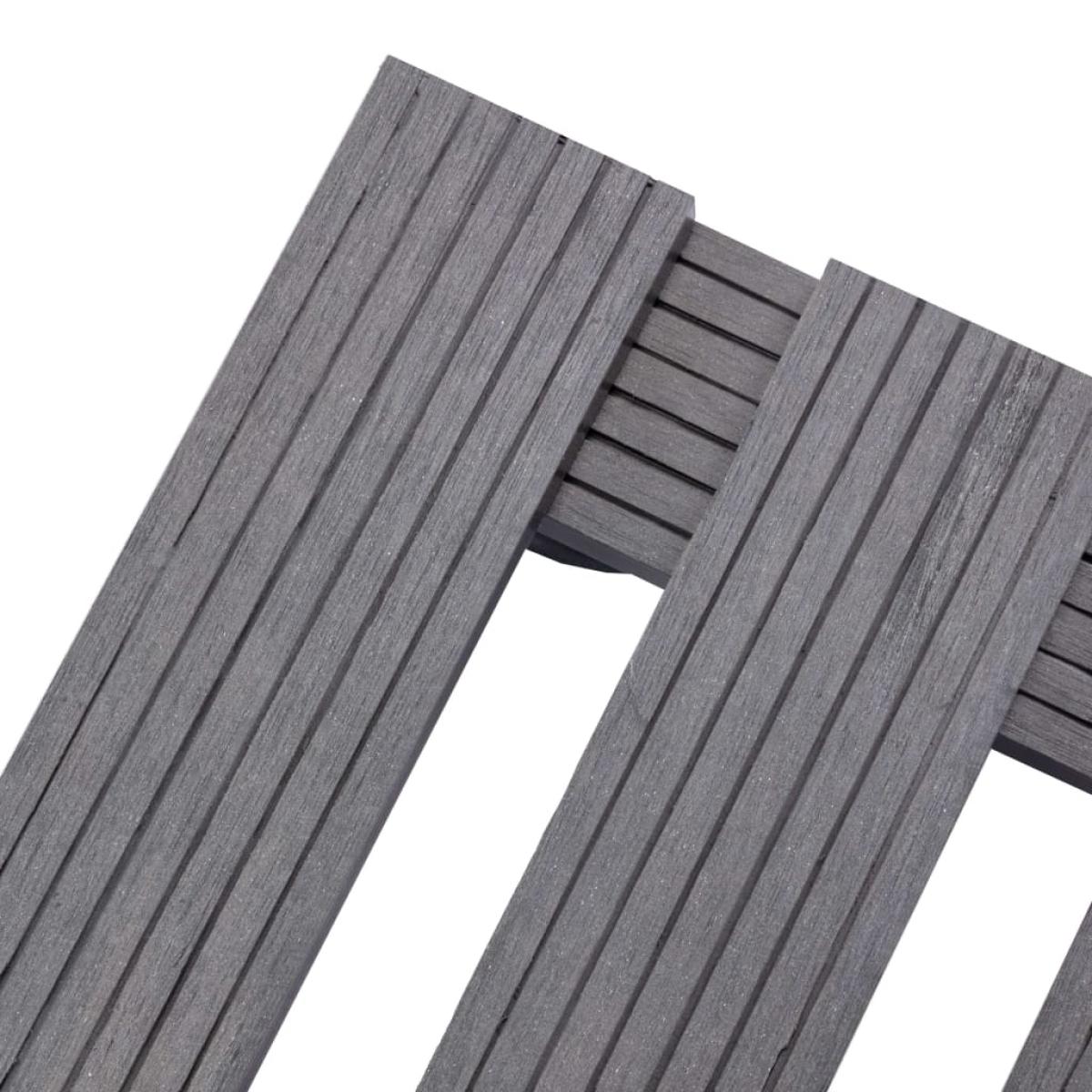 Soporte con ruedas para plantas 2 unidades WPC gris 30x30x7,5cm
