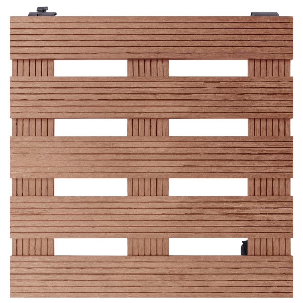 Soporte con ruedas para plantas 2 uds WPC marrón 30x30x7,5 cm