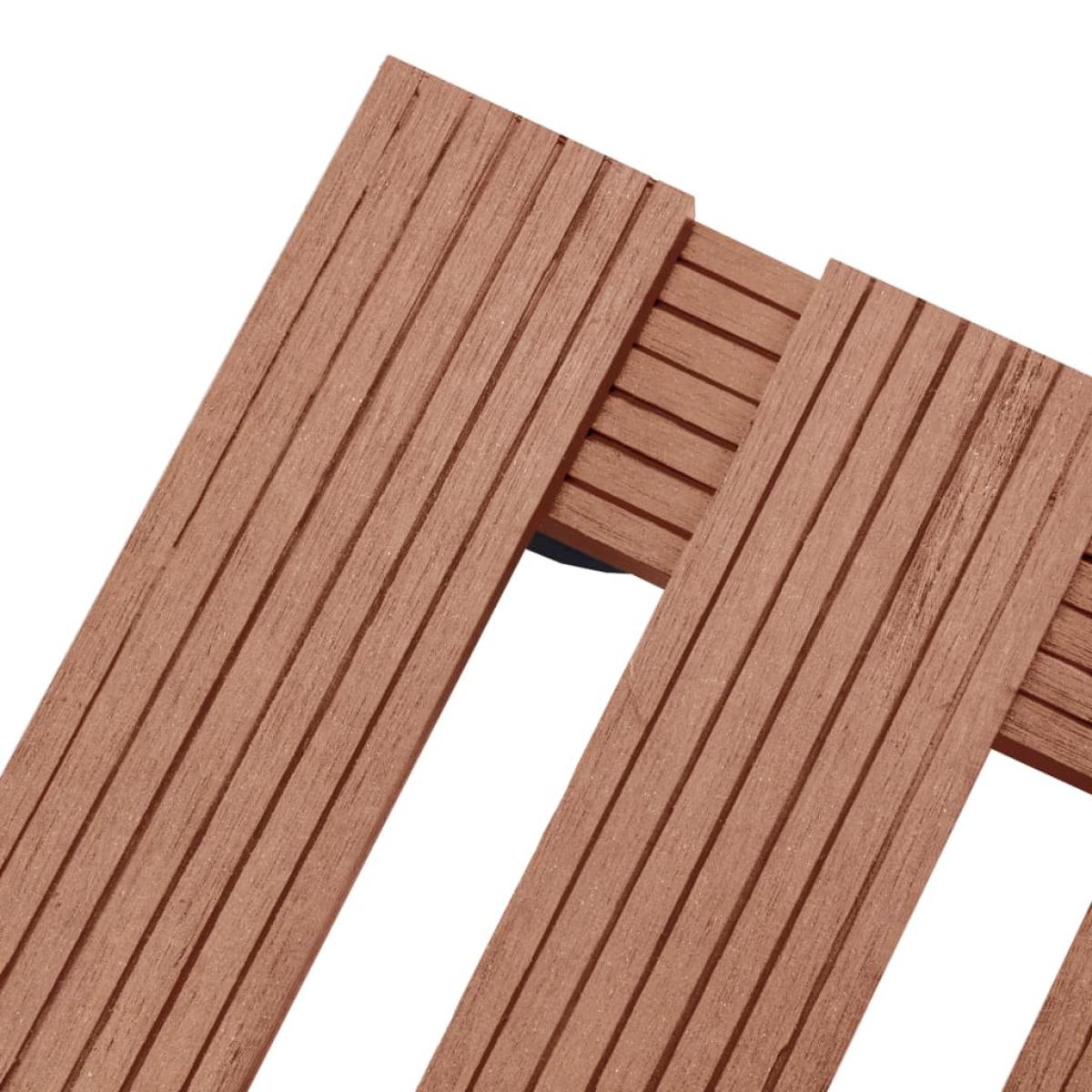 Soporte con ruedas para plantas 2 uds WPC marrón 30x30x7,5 cm