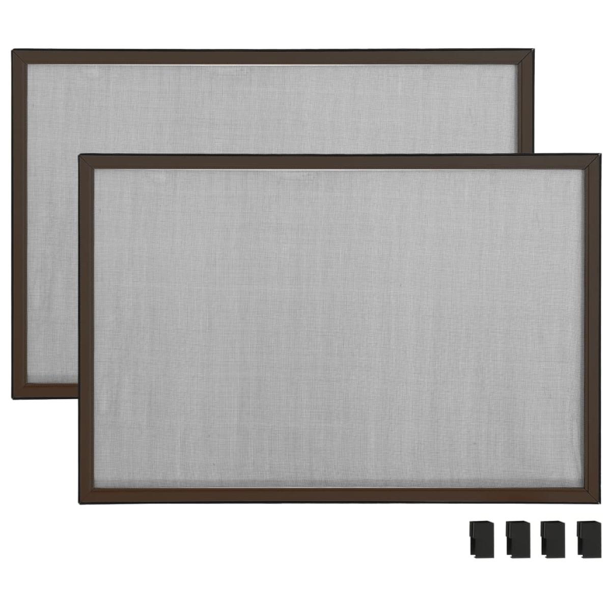 Mosquitera extensible para ventanas marrón (100-193)x75 cm