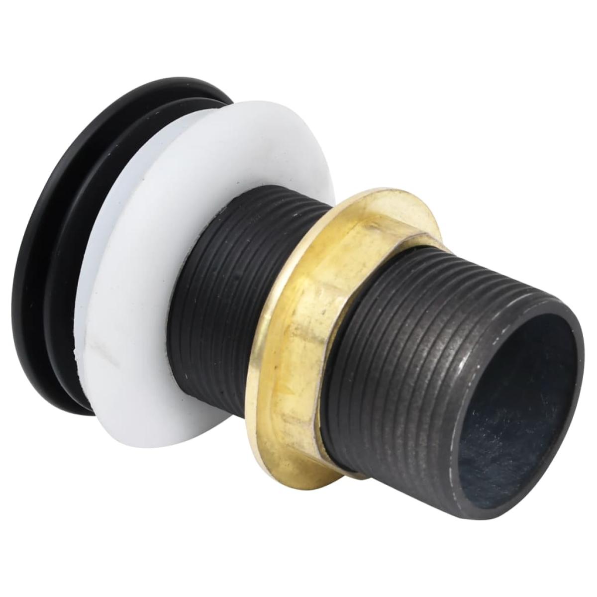 Desagüe empuje sin función desbordamiento negro 6,4x6,4x9,1 cm