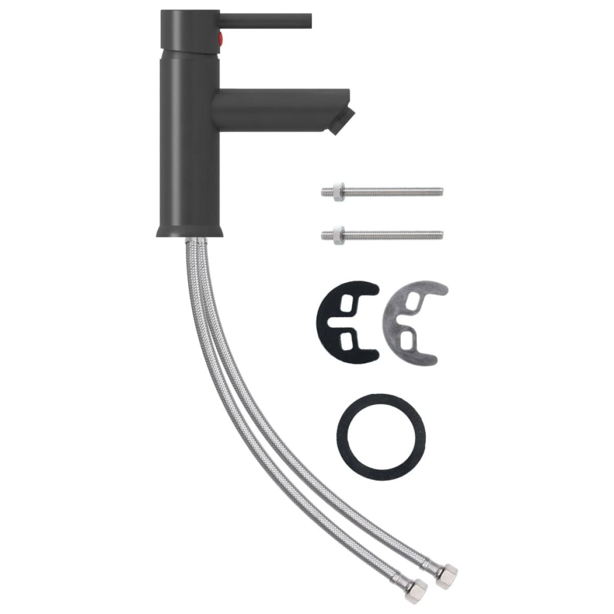 Grifo para lavabo de baño acabado gris 130x176 mm