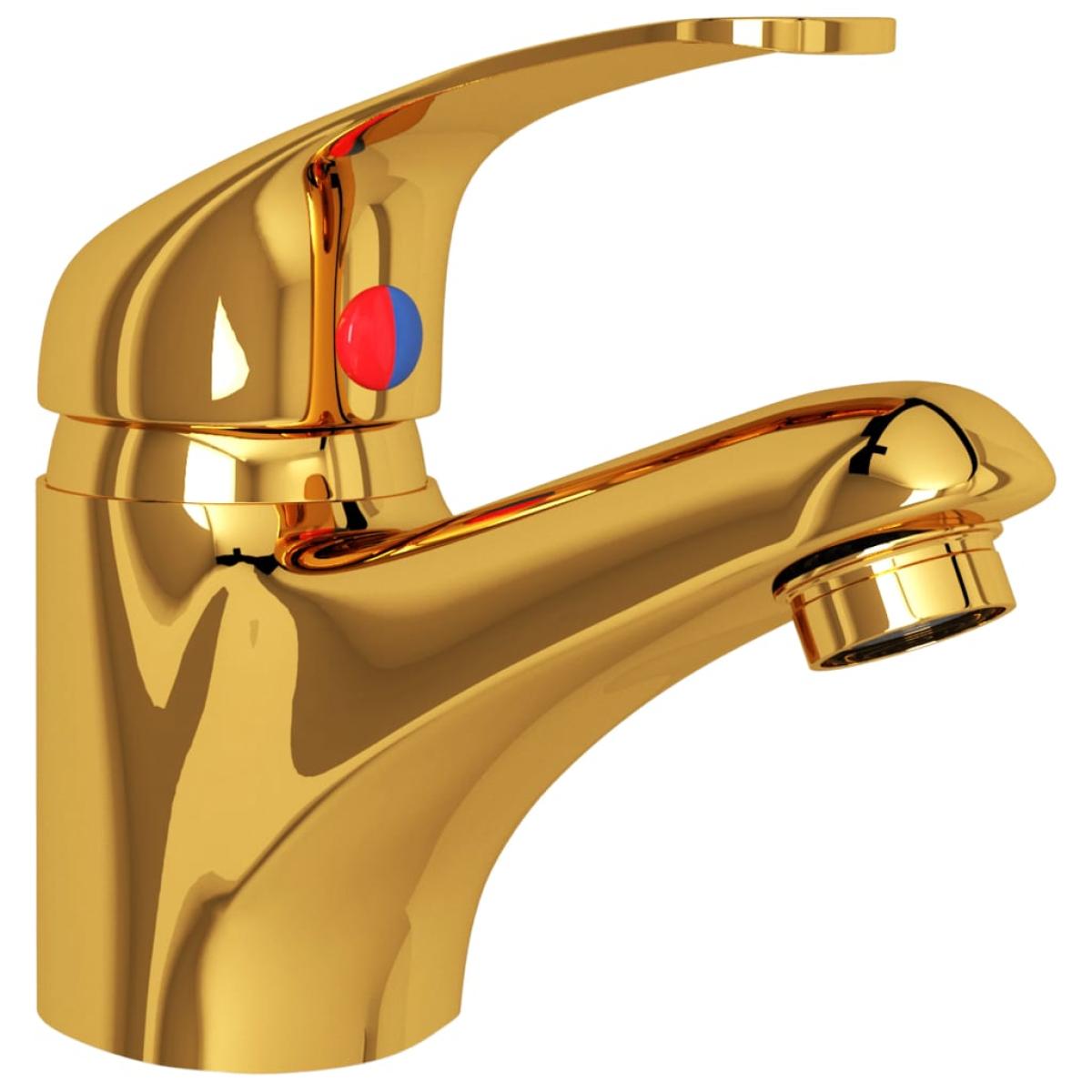 Grifo mezclador de lavabo dorado 13x10 cm