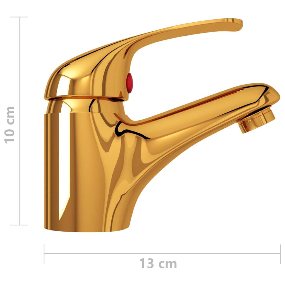 Grifo mezclador de lavabo dorado 13x10 cm