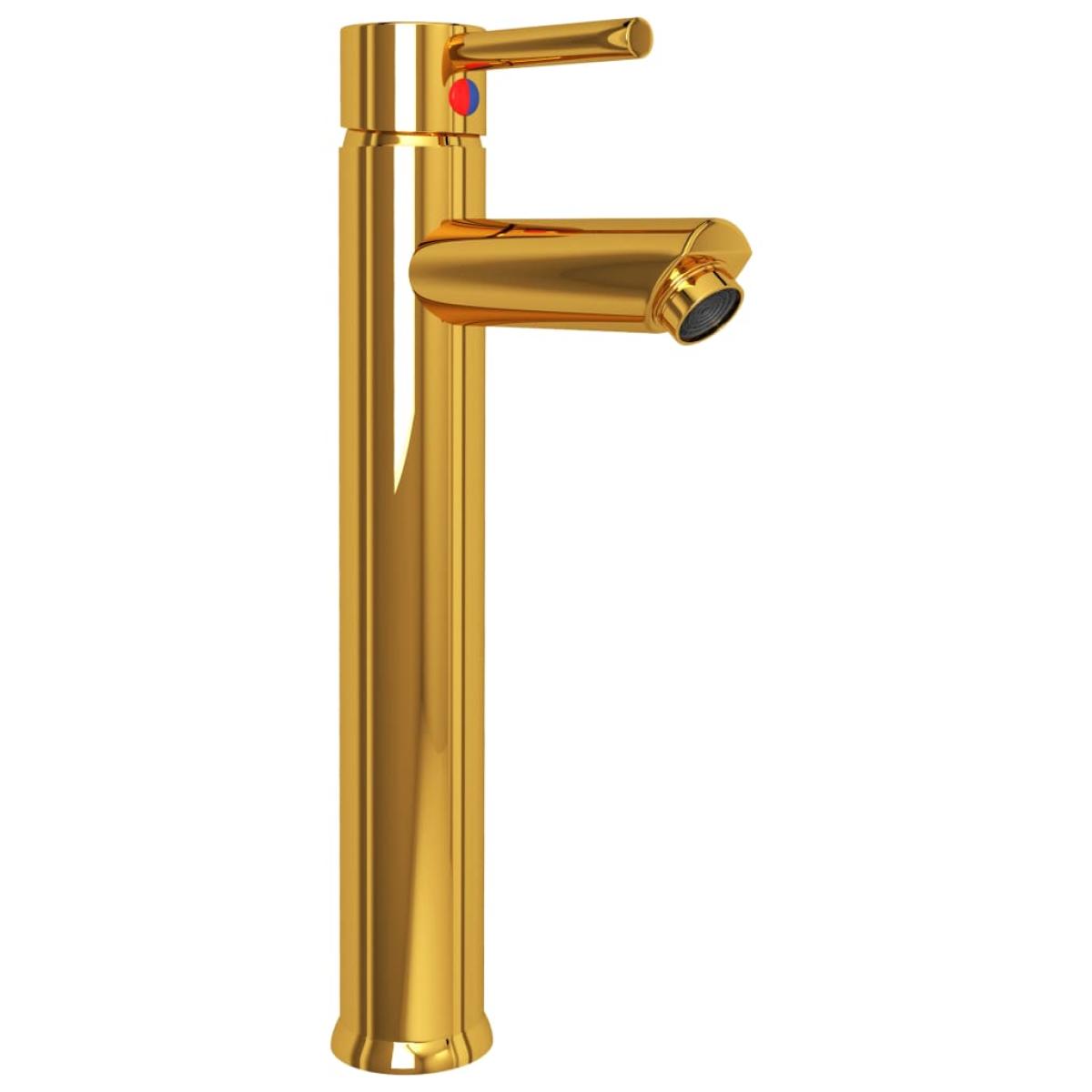 Grifo mezclador de cuarto de baño dorado 12x30 cm