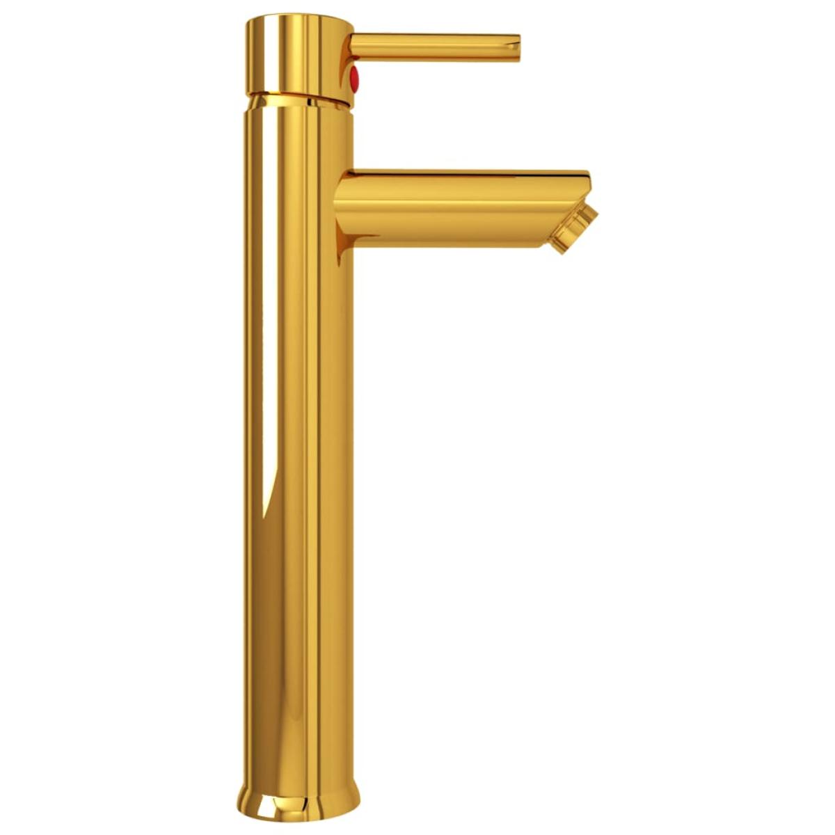 Grifo mezclador de cuarto de baño dorado 12x30 cm