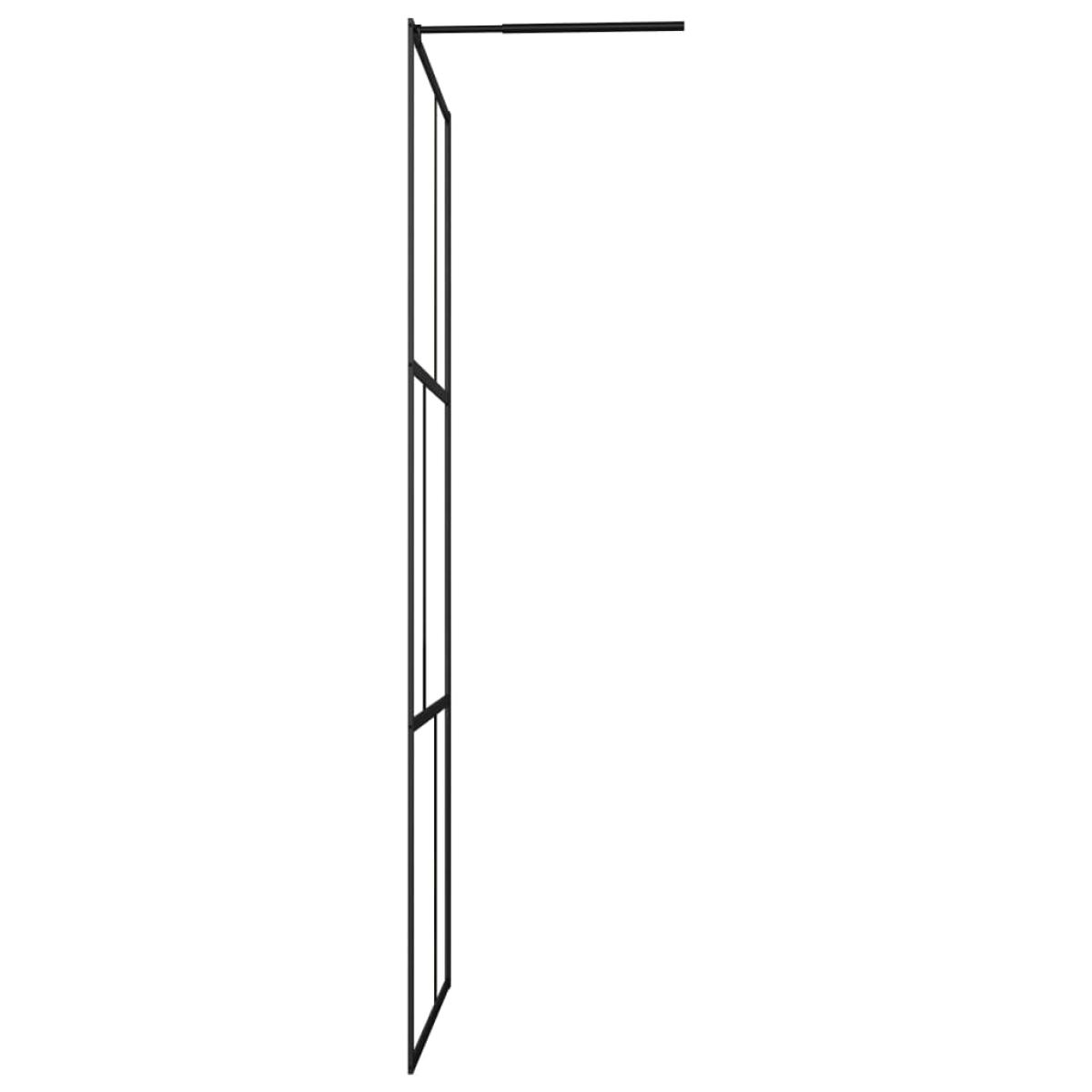 Mampara de ducha accesible con vidrio templado negro 100x195 cm