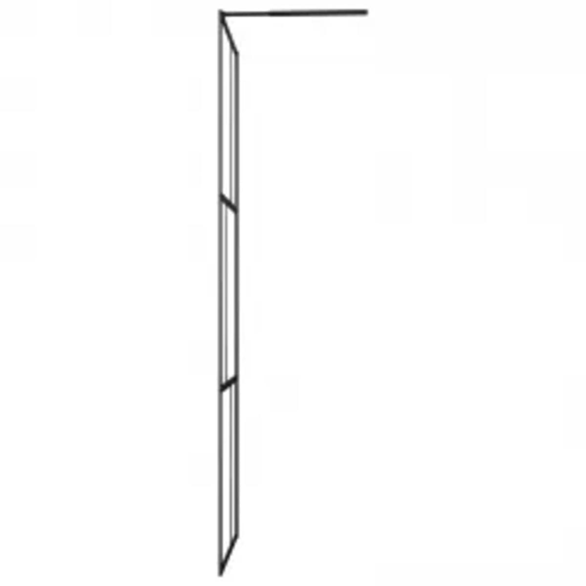 Mampara de ducha accesible con vidrio templado negro 115x195 cm