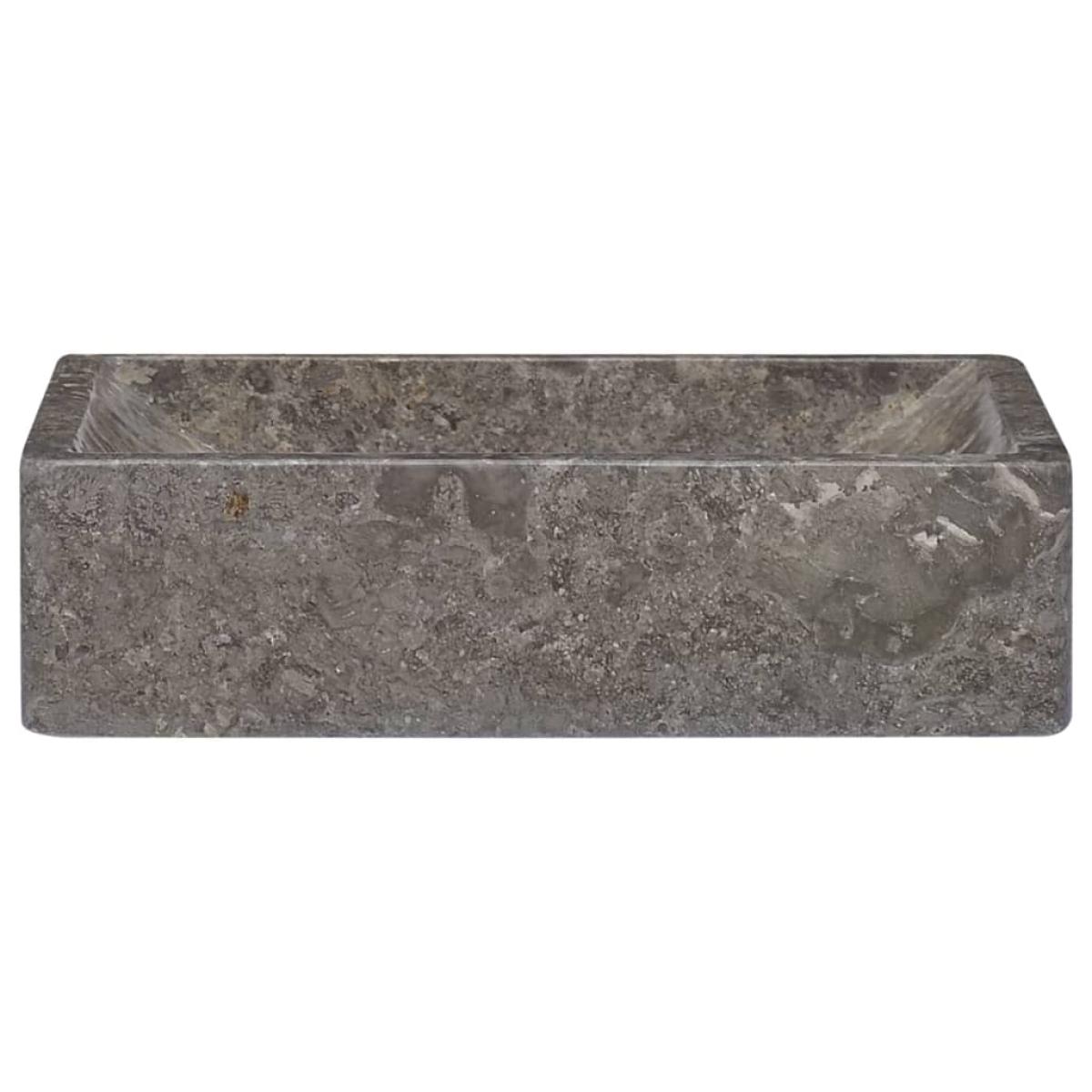 Lavabo de mármol gris con brillo 45x30x12 cm
