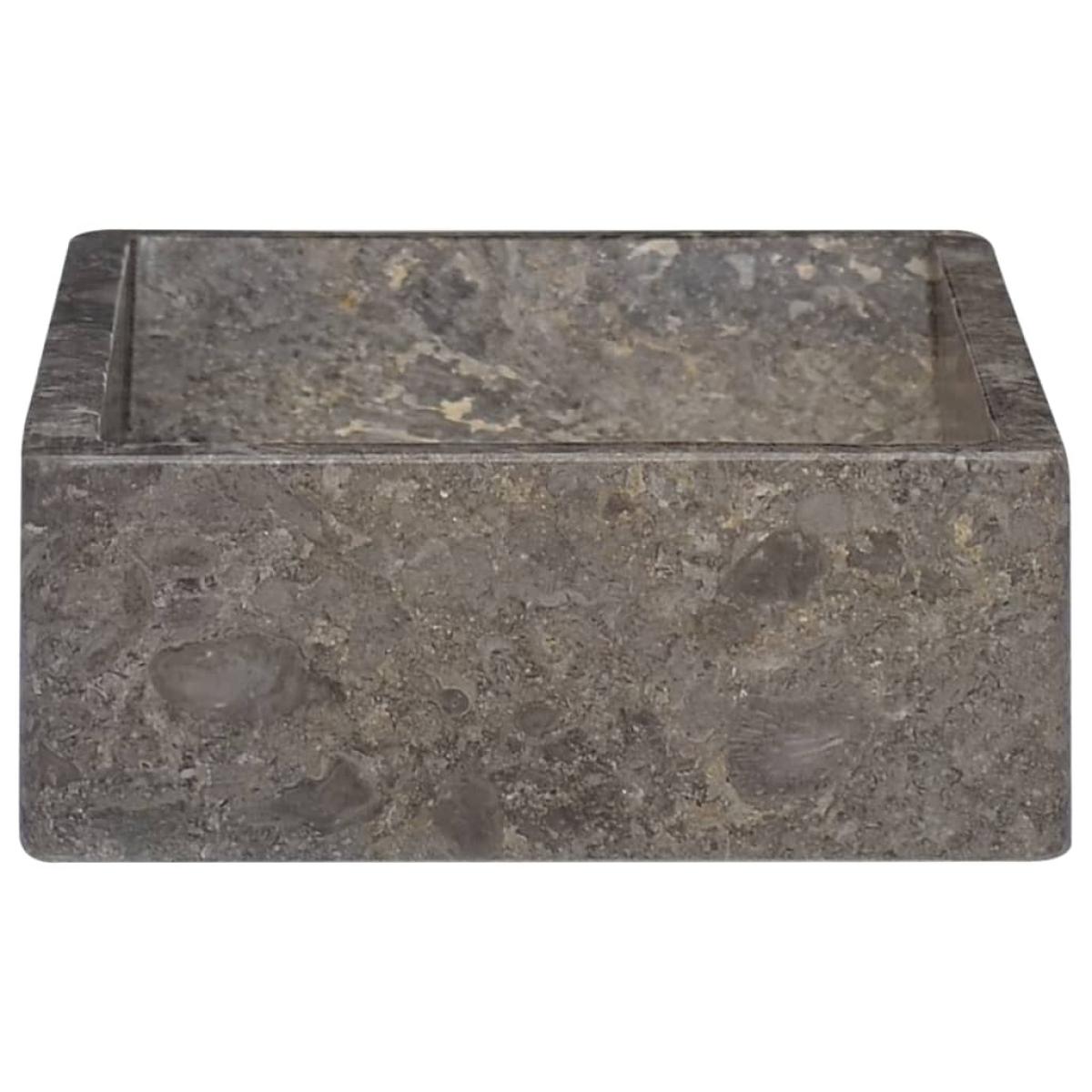 Lavabo de mármol gris con brillo 45x30x12 cm