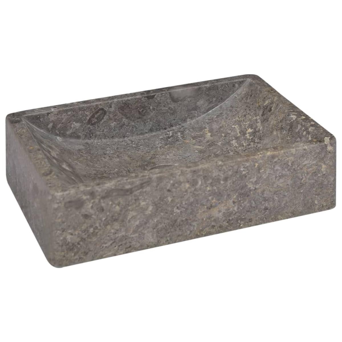 Lavabo de mármol gris con brillo 45x30x12 cm