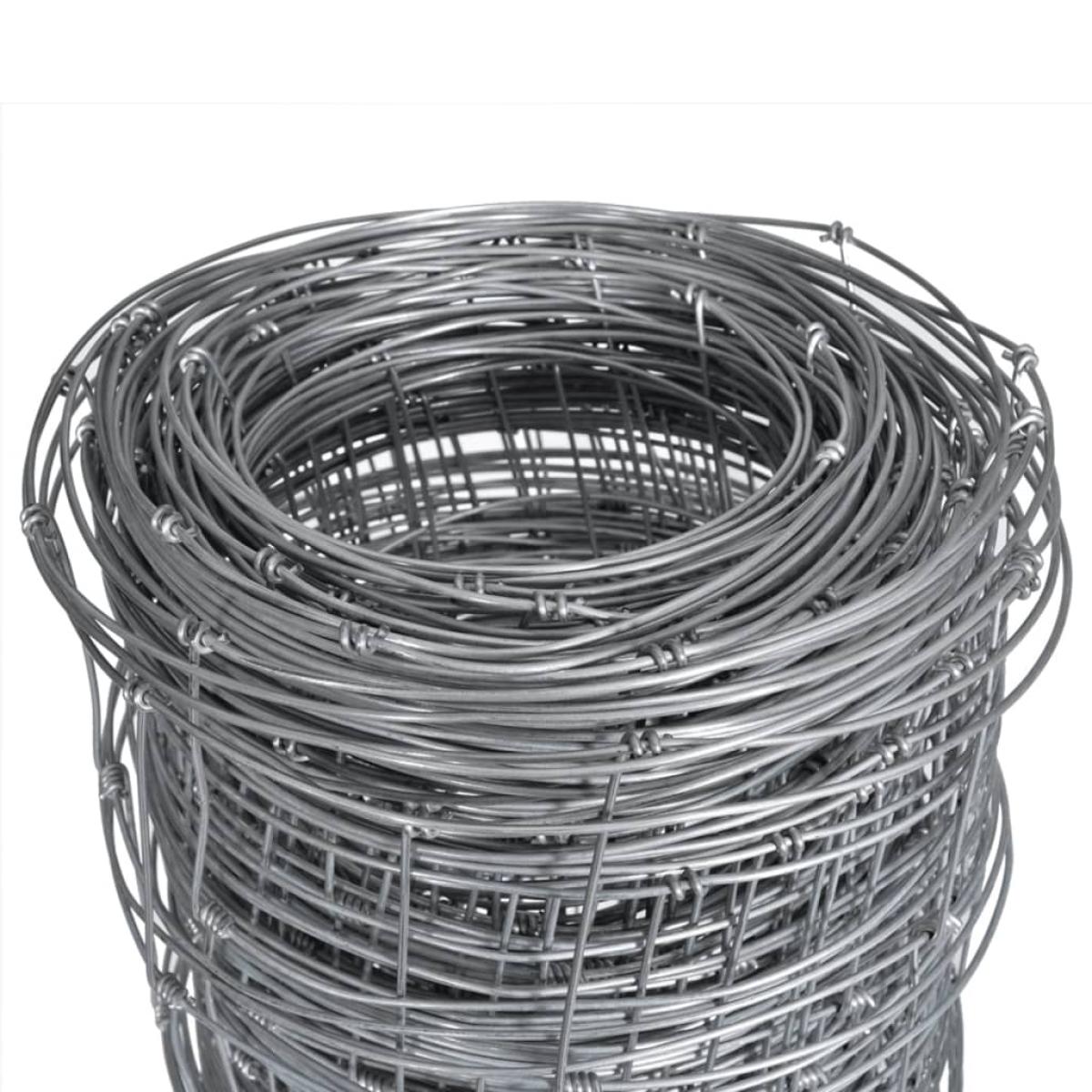 Valla de jardín de acero galvanizado plateado 50x0,8 m