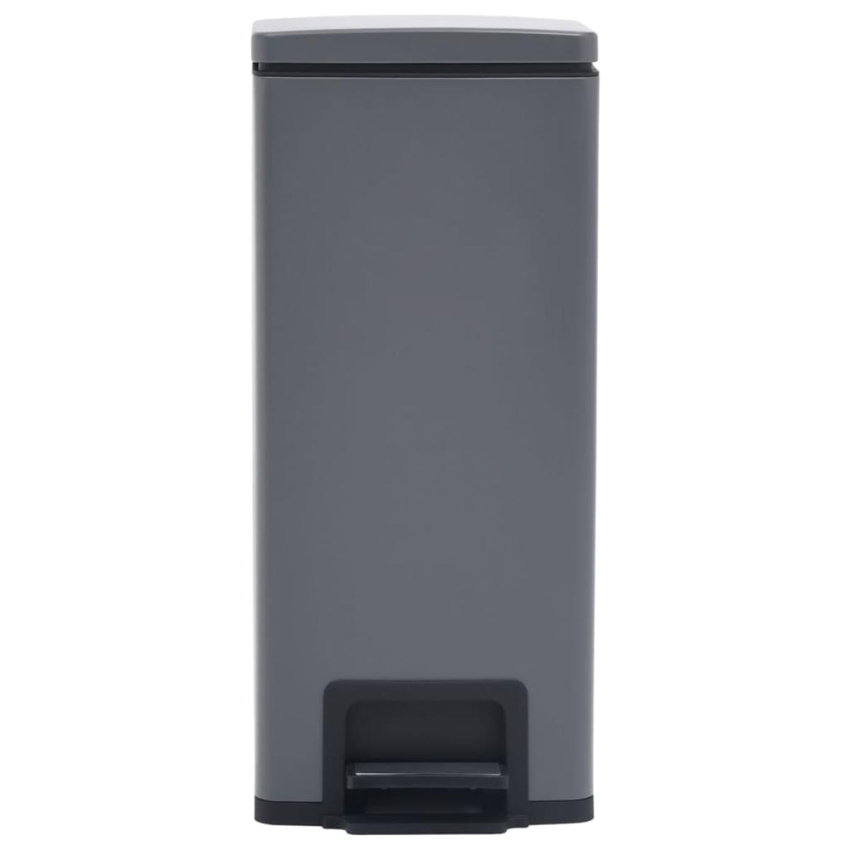 Cubo basura con pedal antihuellas 30L gris acero inoxidable