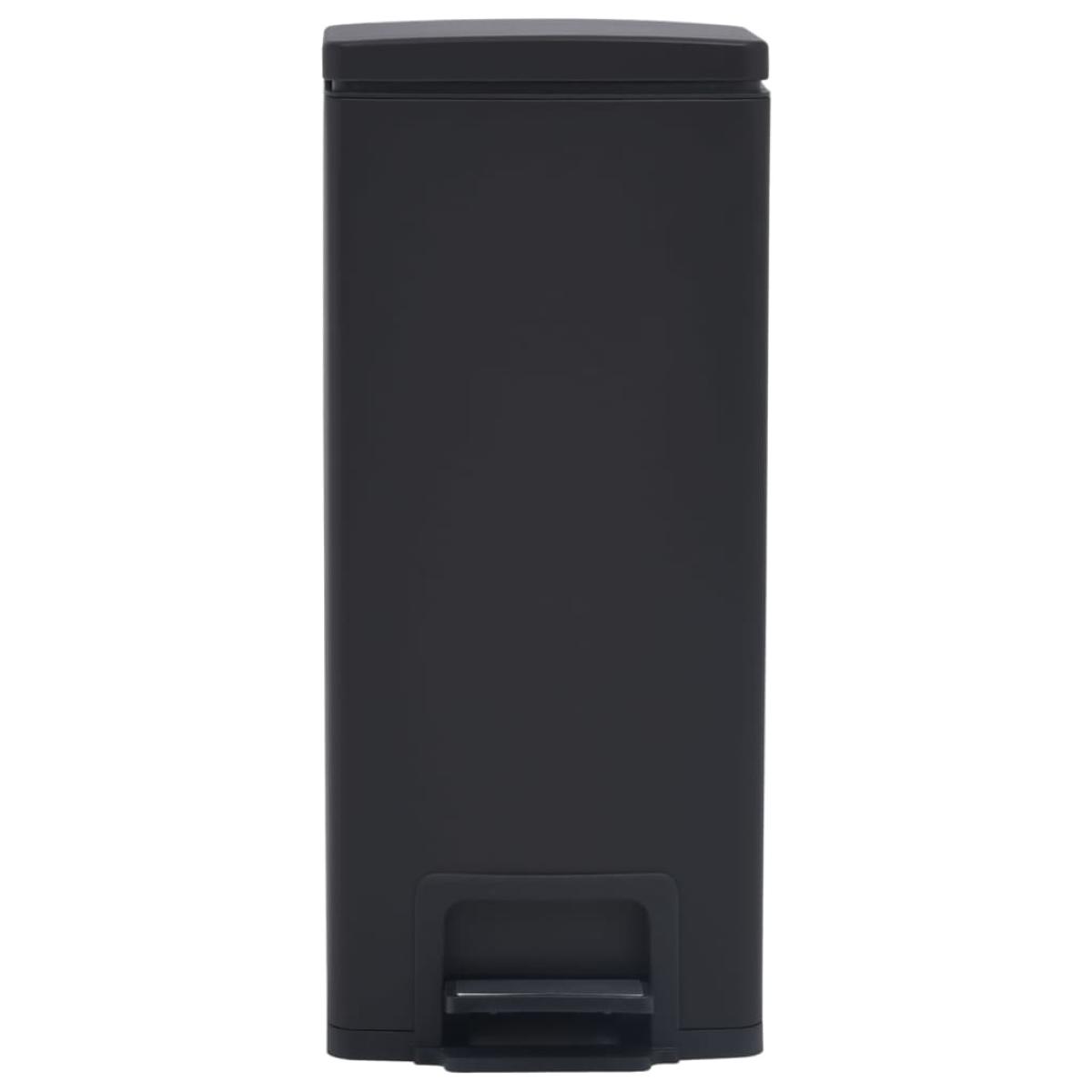 Cubo basura con pedal antihuellas 30L negro acero inoxidable