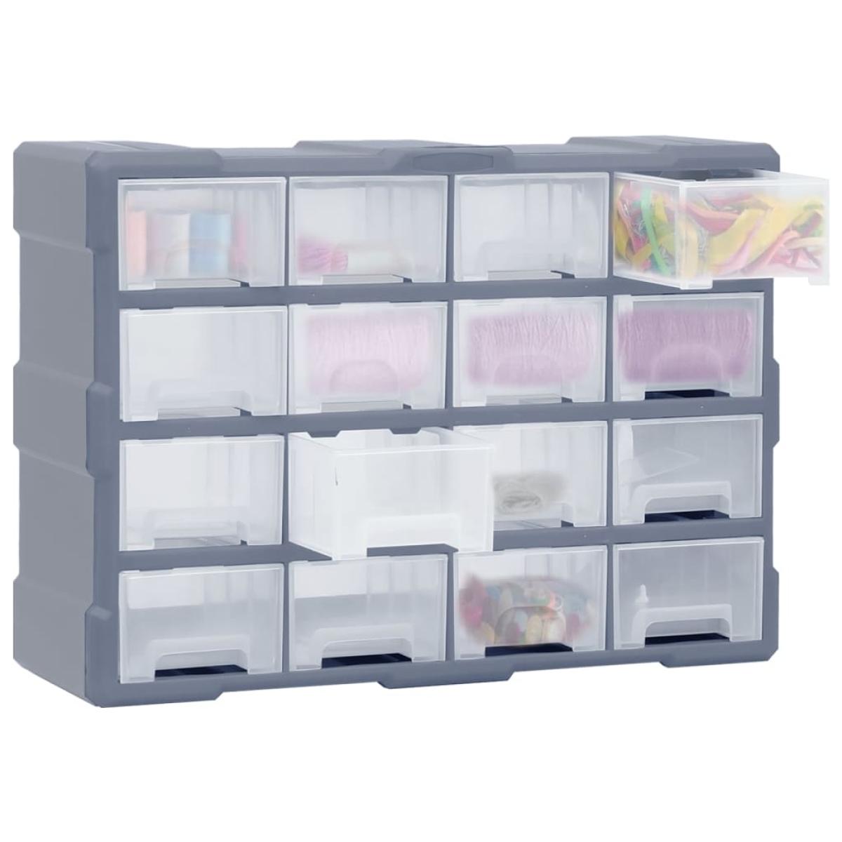 Organizador multicajones con 16 cajones medianos 52x16x37 cm