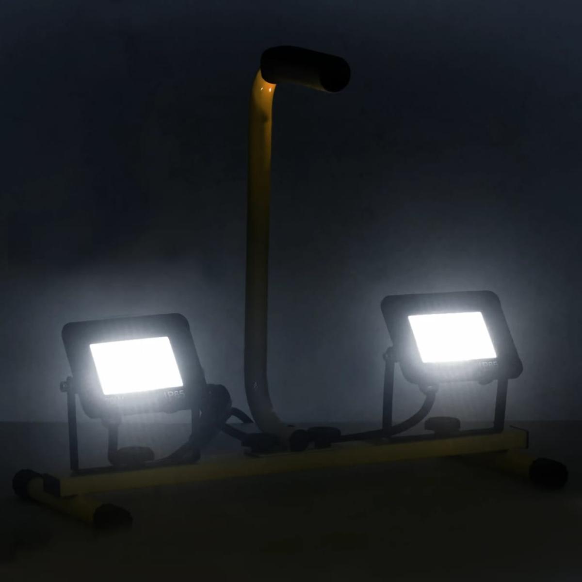 Foco LED con asa 2x20 W blanco frío