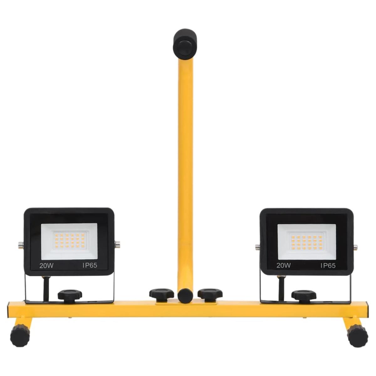 Foco LED con asa 2x20 W blanco frío