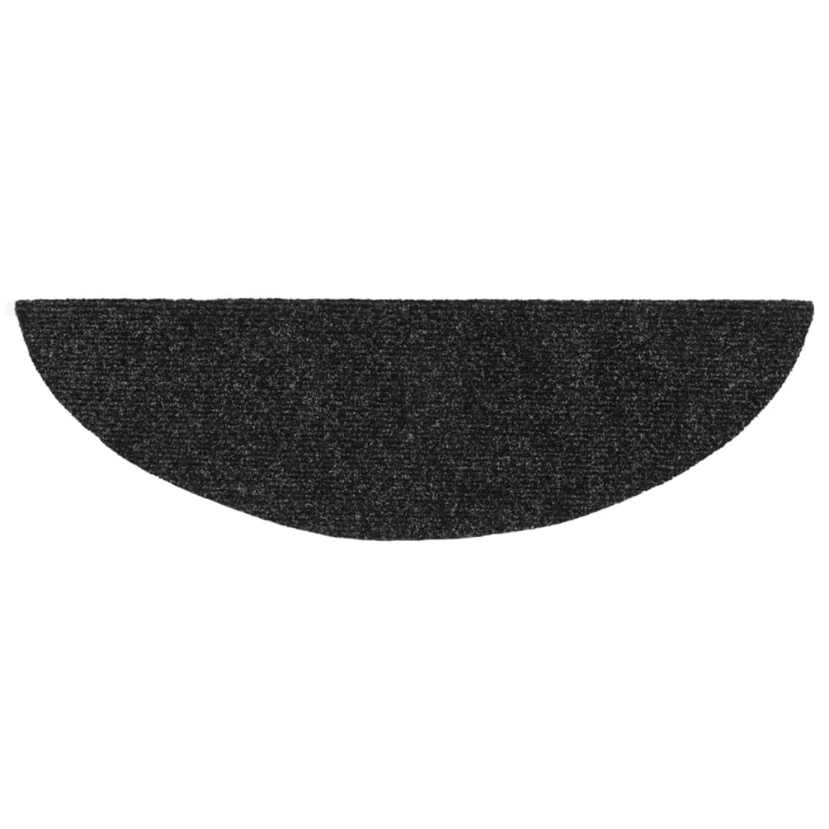 Alfombrillas de escaleras autoadhesivas 10 uds gris 56x17x3 cm 