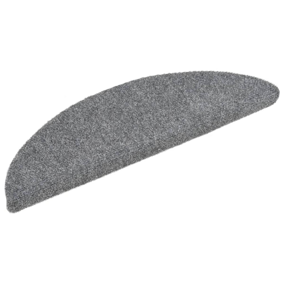 Alfombrillas de escalera autoadhesivas 10 uds gris 56x17x3 cm