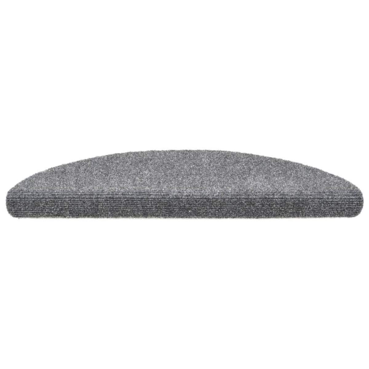 Alfombrillas de escalera autoadhesivas 10 uds gris 56x17x3 cm