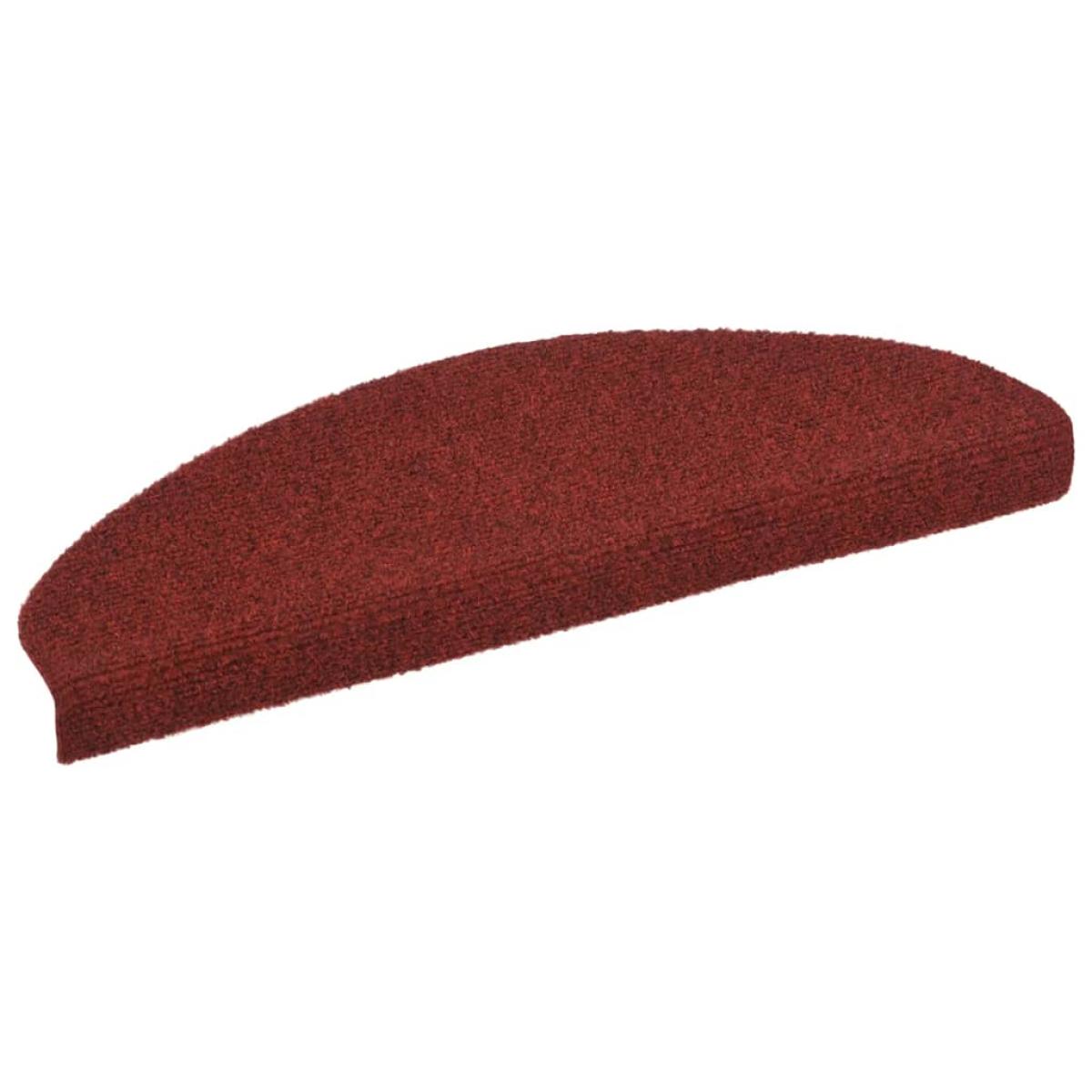 Alfombrilla autoadhesiva de escalera 5 uds 65x21x4 cm roja