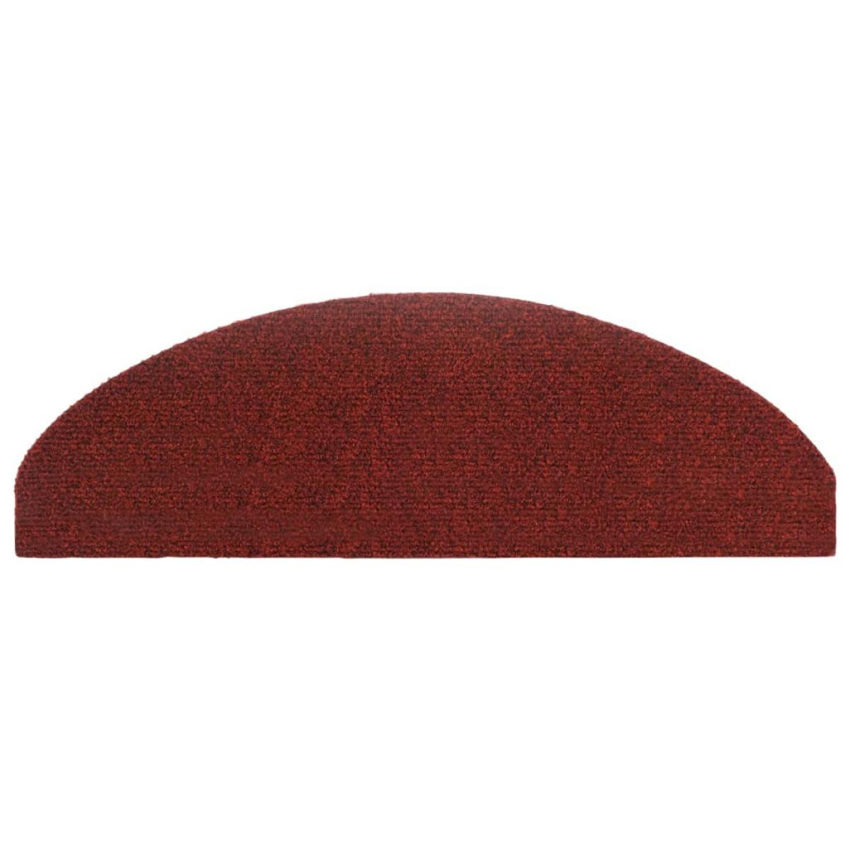 Alfombrilla autoadhesiva de escalera 5 uds 65x21x4 cm roja
