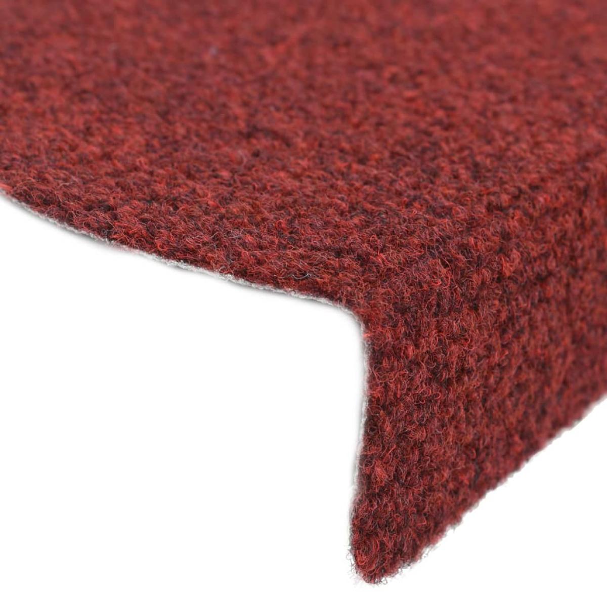Alfombrilla autoadhesiva de escalera 5 uds 65x21x4 cm roja