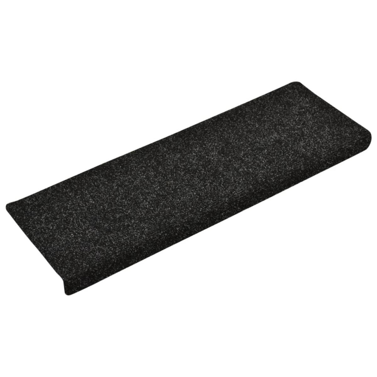 Alfombrillas de escalera 10 unidades negro 65x21x4 cm
