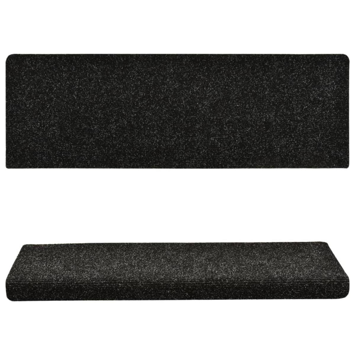 Alfombrillas de escalera 10 unidades negro 65x21x4 cm