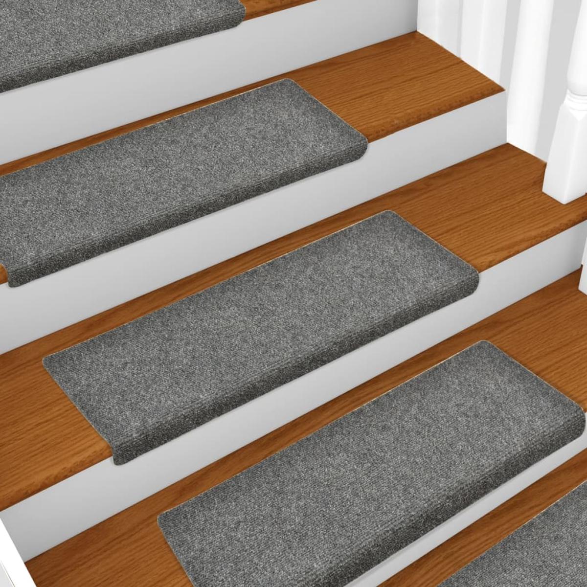 Alfombrillas de escalera 5 unidades gris claro 65x21x4 cm