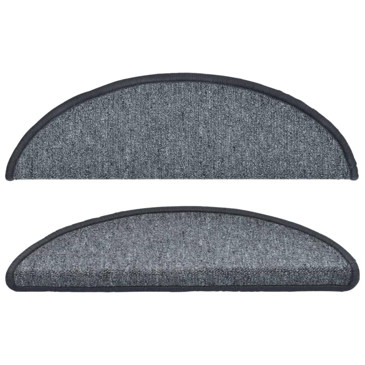 Alfombrillas de escalera 10 unidades gris oscuro 56x17x3 cm