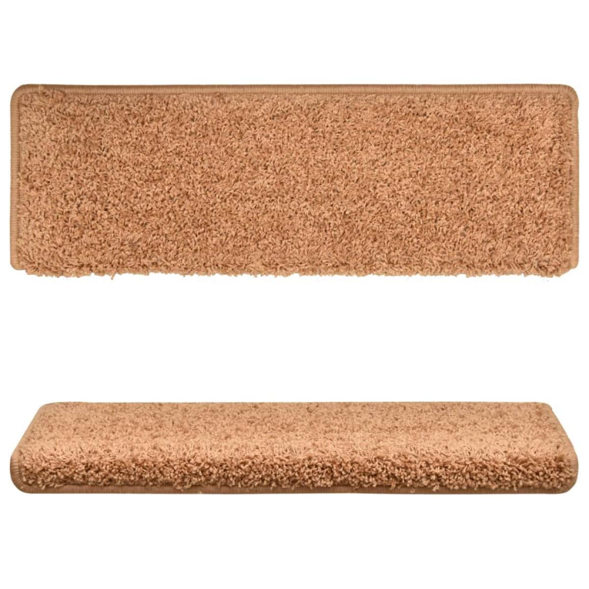 Alfombrillas de escalera 10 unidades marrón 56x17x3 cm