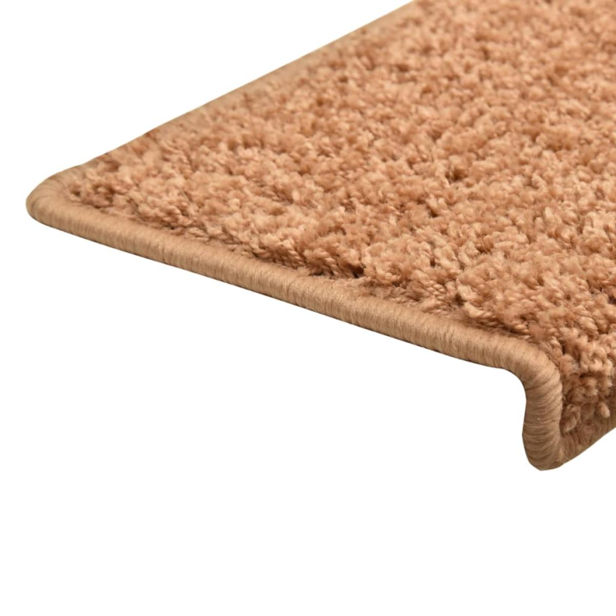 Alfombrillas de escalera 10 unidades marrón 56x17x3 cm