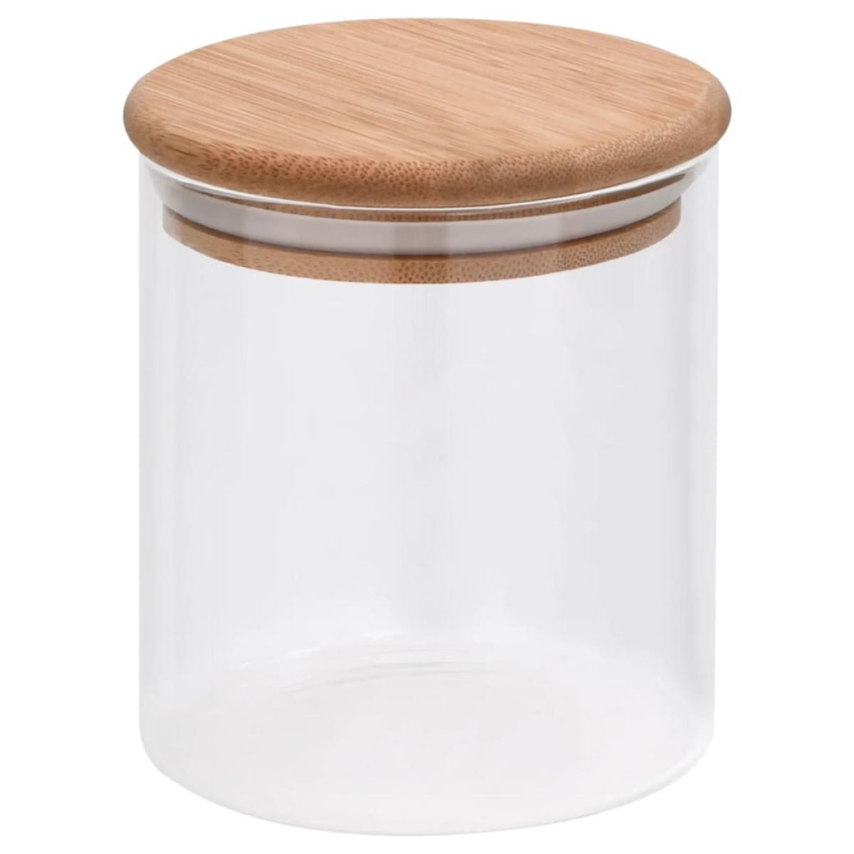 Tarros de almacenaje con tapa de bambú 6 unidades 600 ml