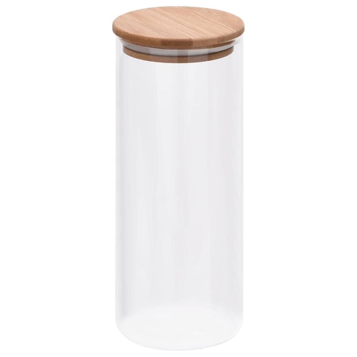 Tarros de almacenaje con tapa de bambú 6 unidades 1000 ml