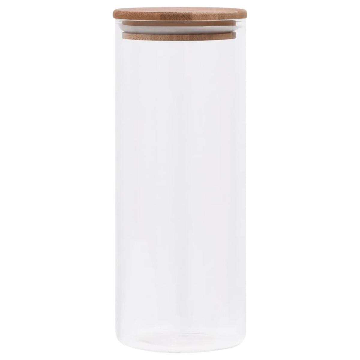 Tarros de almacenaje con tapa de bambú 6 unidades 1000 ml