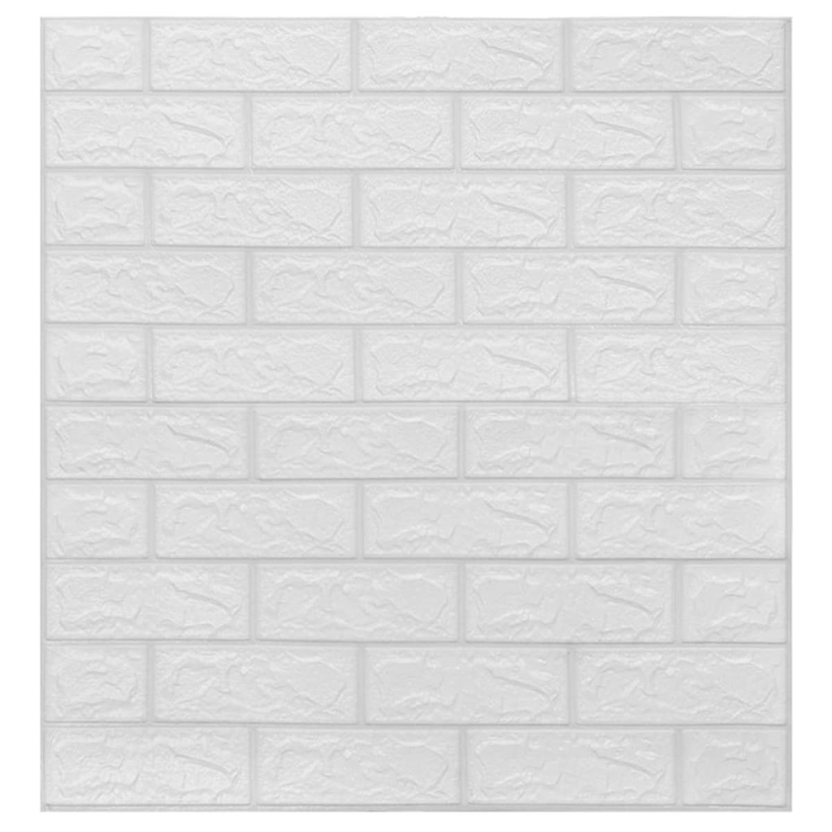 Papel pintado autoadhesivo ladrillos 3D 10 unidades blanco
