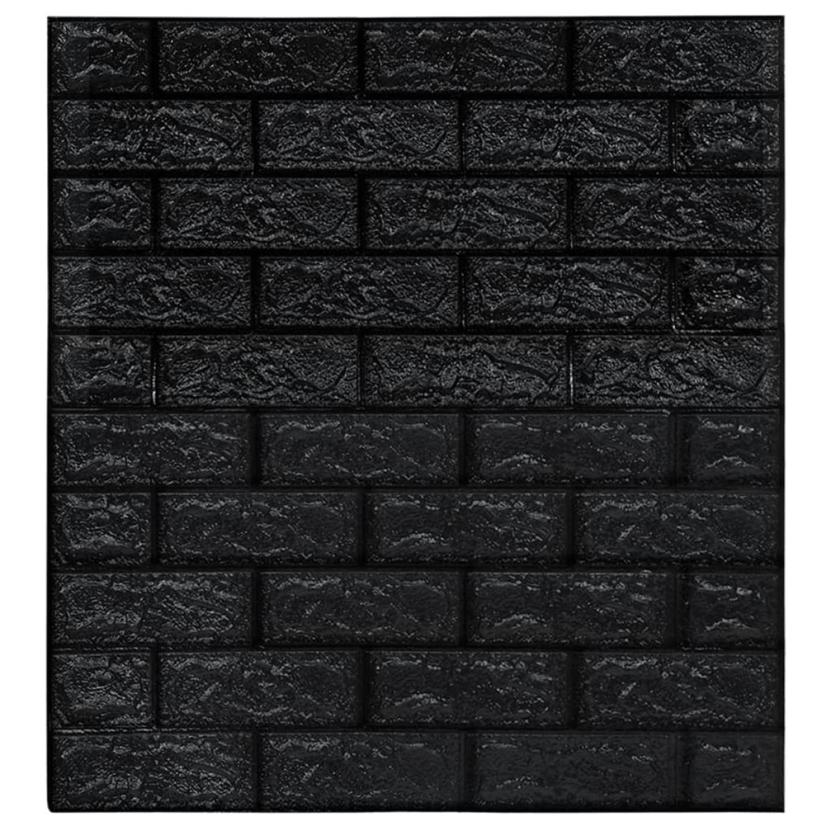 Papel pintado autoadhesivo ladrillos 3D 10 unidades negro
