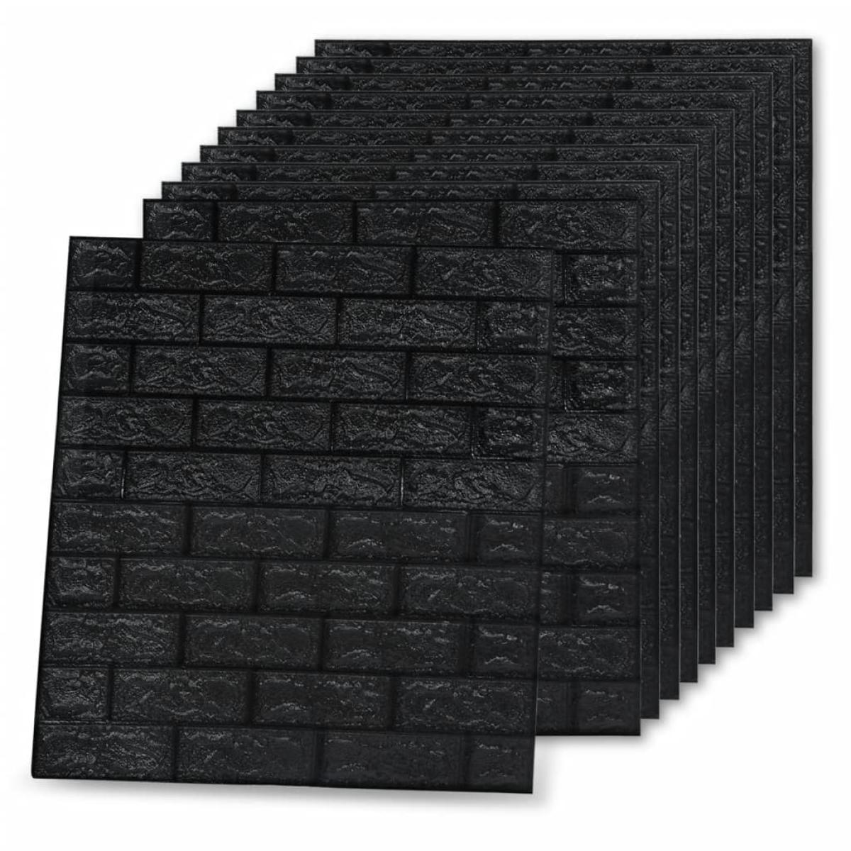 Papel pintado autoadhesivo ladrillos 3D 20 unidades negro