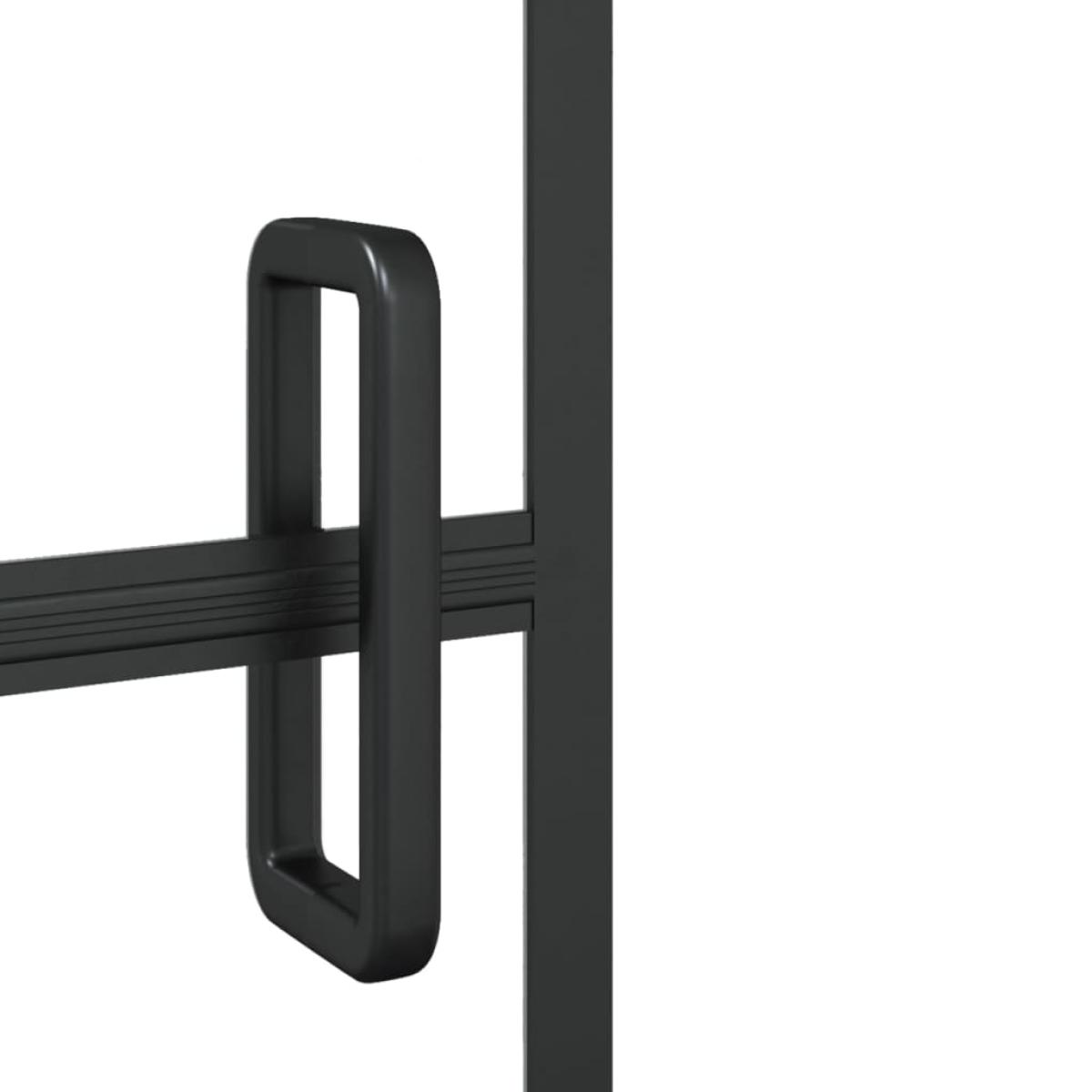 Mampara de ducha ESG negro 80x140 cm