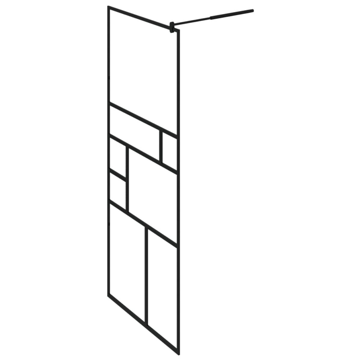 Mampara de ducha accesible vidrio ESG claro negro 80x195 cm