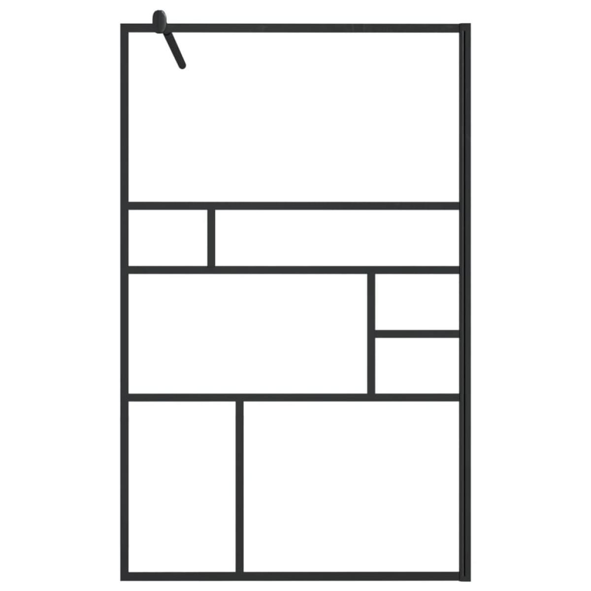 Mampara ducha accesible vidrio ESG transparente negro 100x195cm